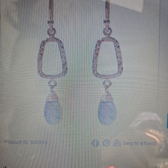 COPY - 18kt Gold Pltd Labradorite Dangle Earrings - Picture 4 of 6